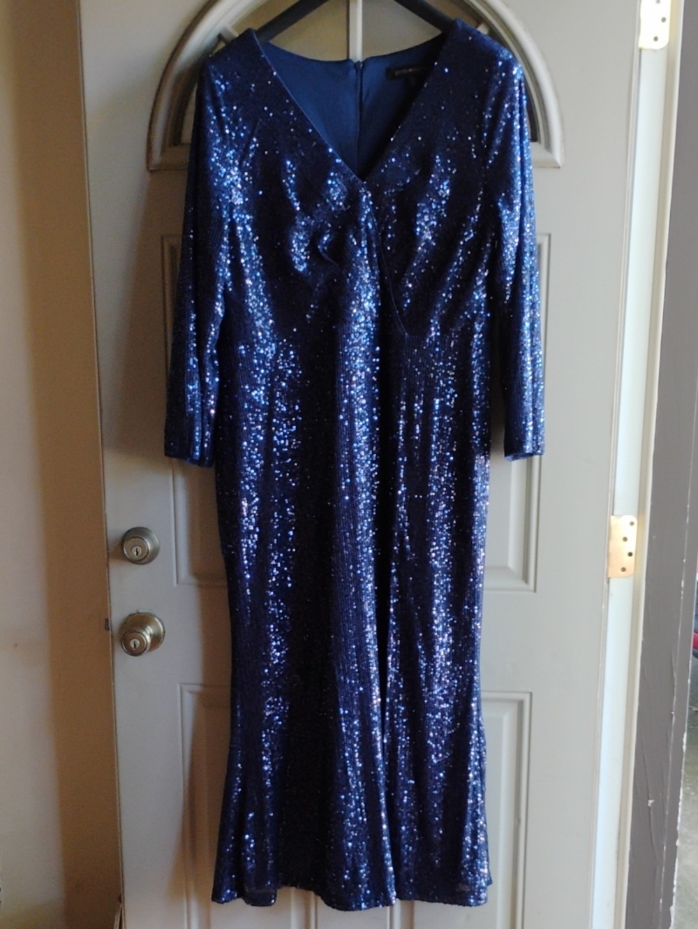 Ever Pretty Midnight Sequin Long-Sleeve Gown